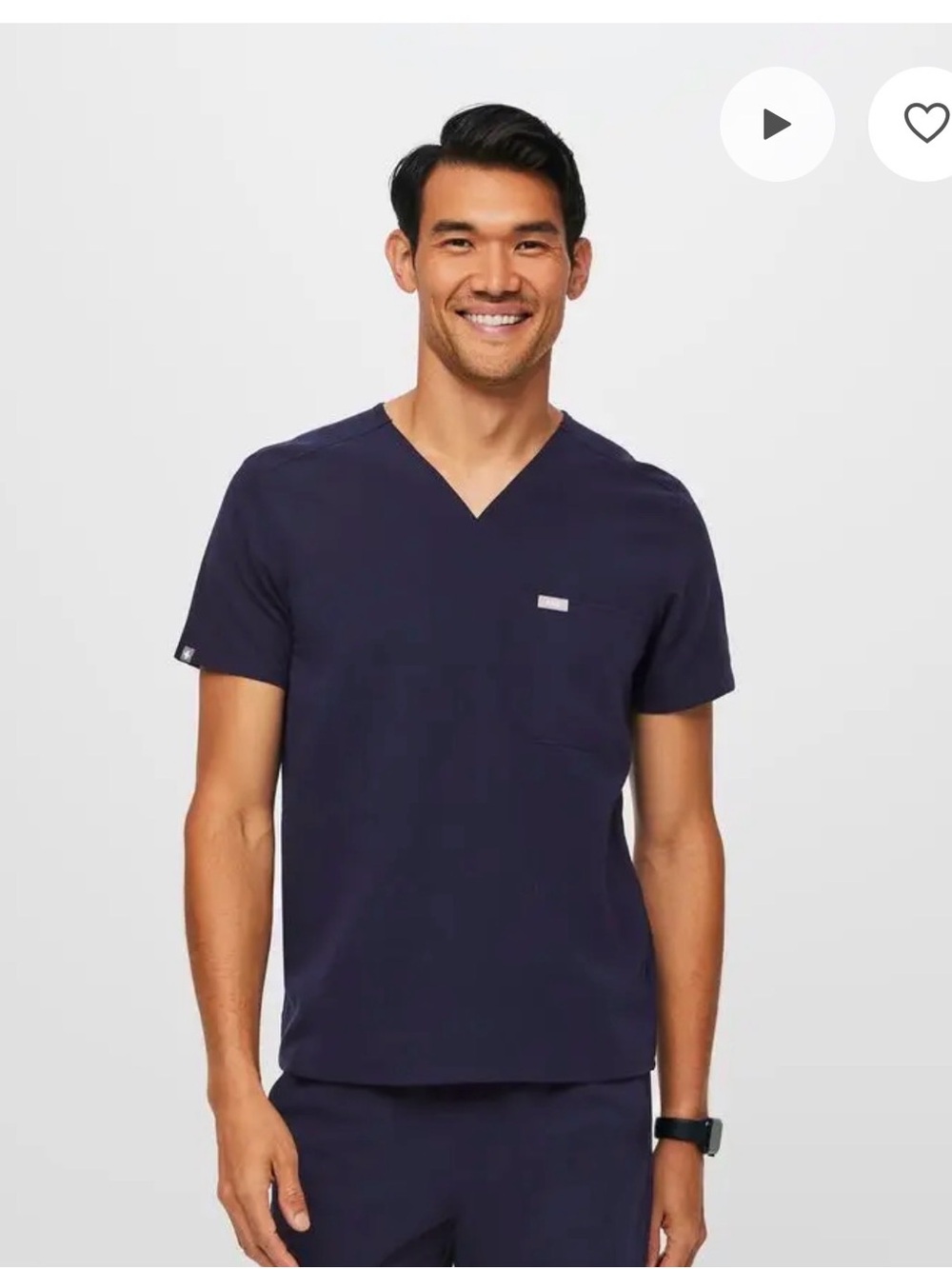 Figs Men's Chisec Scrub Top in Navy